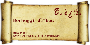 Borhegyi Ákos névjegykártya